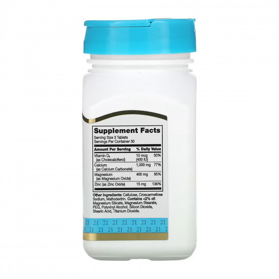 21st Century Cal Mag Zinc + D - 90 tabs 100-77-6130050-20