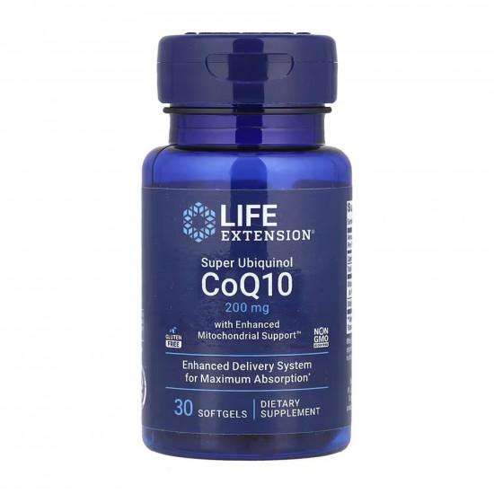 Life Extension Super Ubiquinol CoQ10 with Enhanced Mitochondrial Support™ 200 mg - 30 softgels 2023-10-5205