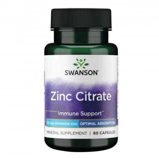 Swanson Zinc Citrate 50mg - 60caps 100-13-6408422-20 Swanson Zinc Citrate 50mg - 60caps 100-13-6408422-20