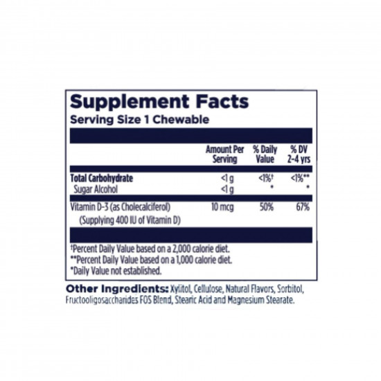 KAL Vitamin D-Rex 10mcg - 90 сhewable Bubble Gum 2023-10-2156