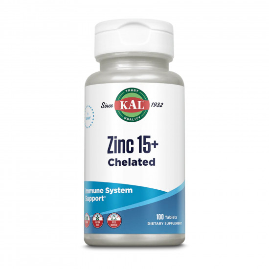 KAL Zinc 15+ Chelated - 100 tabs 2023-10-4419 KAL Zinc 15+ Chelated - 100 tabs 2023-10-4419