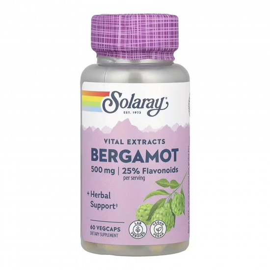Solaray Bergamot Advanced Formula 500mg - 60 vcaps 2023-10-6963