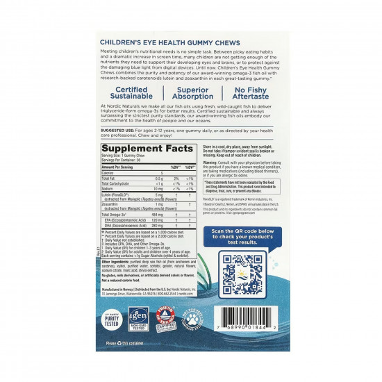 Nordic Naturals Children's Eye Health - 30 gummies 2023-10-5947