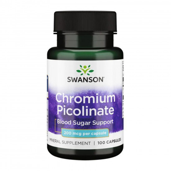 Swanson Chromium Picolinate 200mg - 100caps 100-96-0574776-20 Swanson Chromium Picolinate 200mg - 100caps 100-96-0574776-20