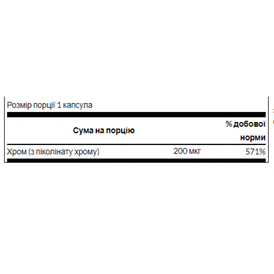 Swanson Chromium Picolinate 200mg - 100caps 100-96-0574776-20