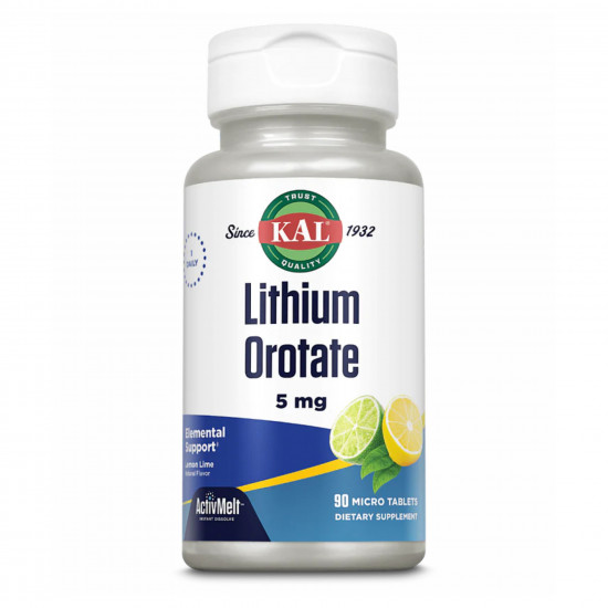 KAL Lithium Orotate 5mg - 90 tabs Lemon Lime 2022-10-1001