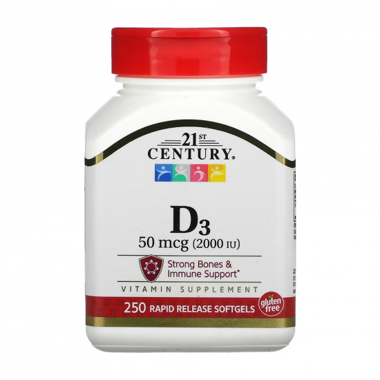 21st Century D3 50 mcg (2000 IU) - 250 softgels 2023-10-7049