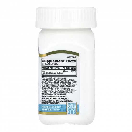 21st Century Iron Slow Release - 60 tabs 100-71-1150045-20