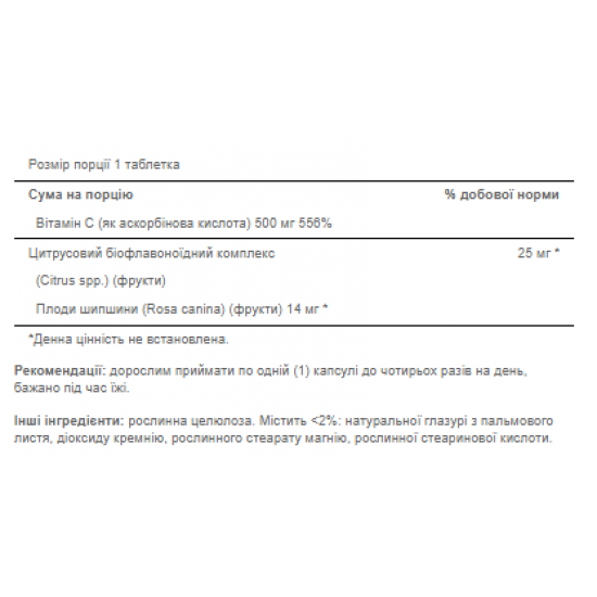 Puritans Pride Vitamin C-500 mg with Bioflavonoids and Rose Hips - 100 Caps 100-60-5550063-20
