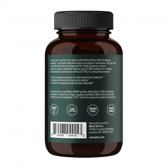 Mind Shi CBD Isolate 1500 mg - 60 softgels 2023-10-5111