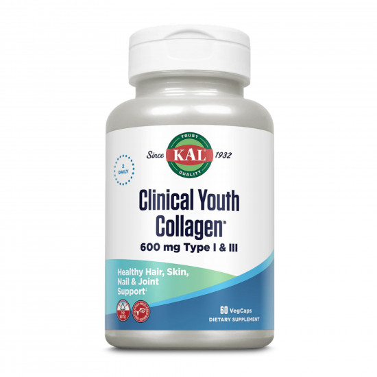 KAL Clinical Youth Collagen I&III 600mg - 60 vcaps (Пошкоджена банка) 2024-11-0241