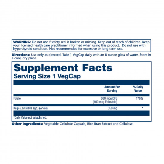 Solaray Kelp Seaweed 550mg - 100 vcaps 2023-10-4422