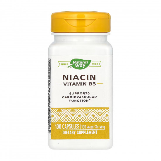 Nature's Way Niacin 100 mg - 100 caps 2023-10-6392