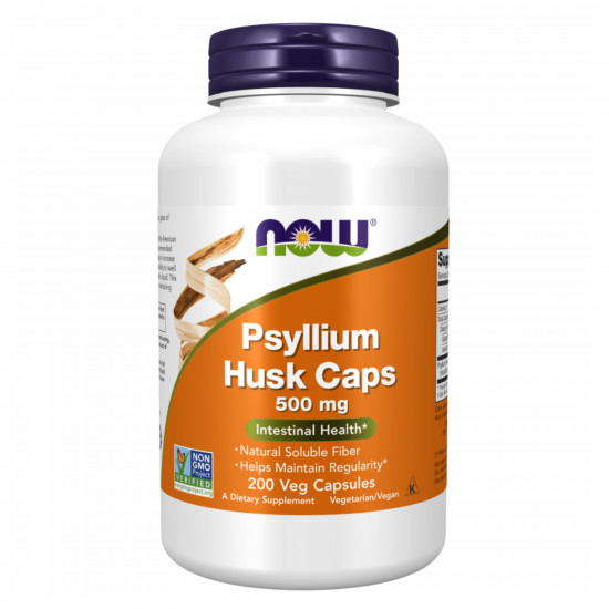 Now Foods Psyllium Husk 500mg - 200 vcaps (Пошкоджена банка) 2024-11-0294