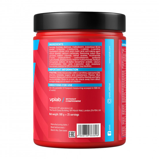 VPLab FitActive Isotonic Drink - 500g Blue Raspberry 2024-11-0171
