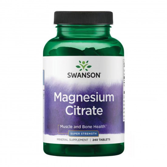 Swanson Magnesium Citrate Super Strength - 240 tabs 2023-10-5859