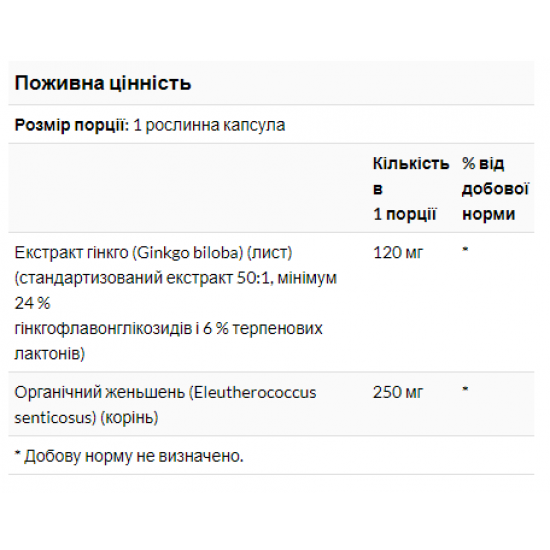 Now Foods Ginkgo Biloba 120mg - 50 vcaps 100-76-3642007-20