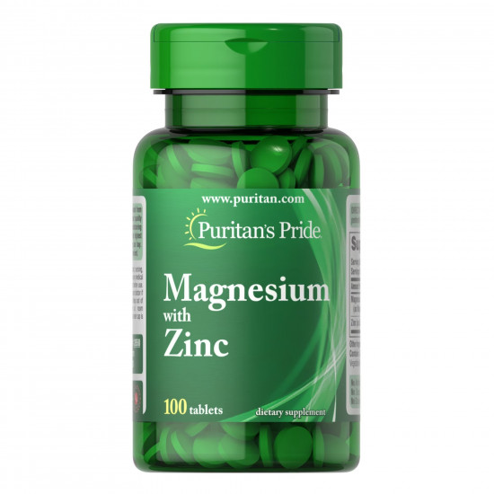Puritans Pride Magnesium with Zinc - 100 tabs 100-55-3617366-20