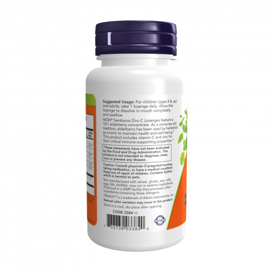 Now Foods Sambucus Zinc-C - 60 lozenges 2023-10-2511