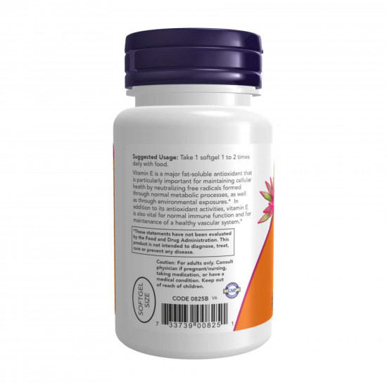 Now Foods Vitamin E-200 D-Alpha Tocopheryl - 100 softgels 2023-10-3091