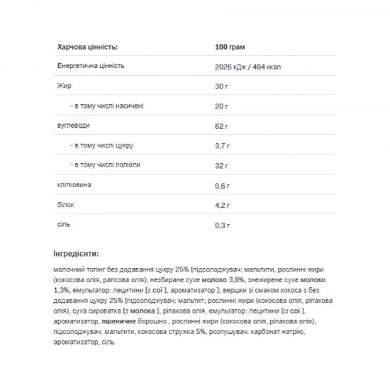 Allnutrition Fitking Delicious Cookie - 128g Milky With Coconut 2023-10-2724