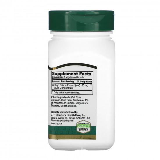 21st Century Ginkgo Biloba Extract - 60 vcaps 100-70-0455094-20