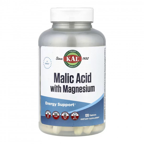 KAL Malic Acid with Magnesium - 120 tabs 2023-10-7241