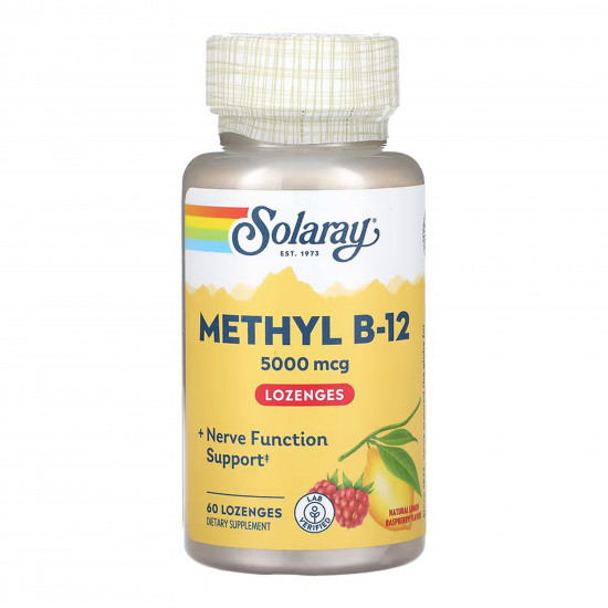 Solaray Methyl B-12 5000 mcg - 60 lozenges 2023-10-6776