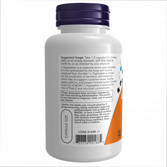Now Foods L-Tryptophan 500mg - 120 vcaps 2022-10-0656