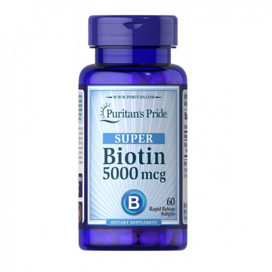 Puritans Pride Biotin 5000 mcg - 60 caps 100-56-9081259-20