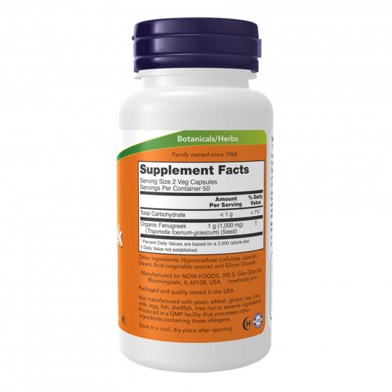 Now Foods Fenugreek 500mg - 100 vcaps 2022-10-0707