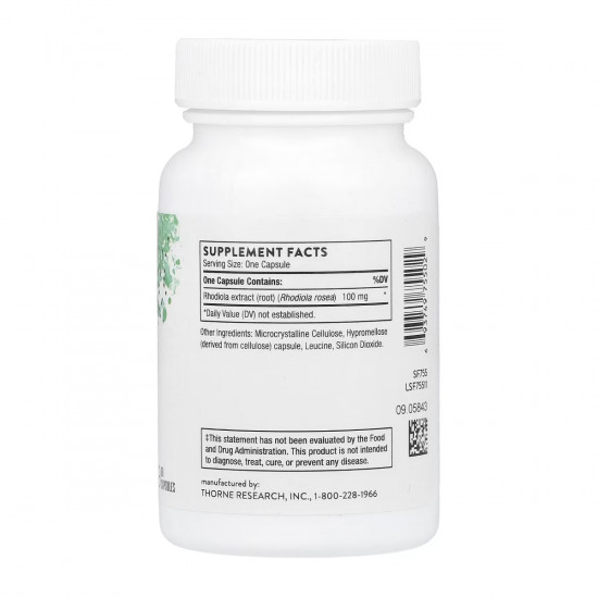 Thorne Rhodiola - 60 caps (До 12.26) 2024-11-0466