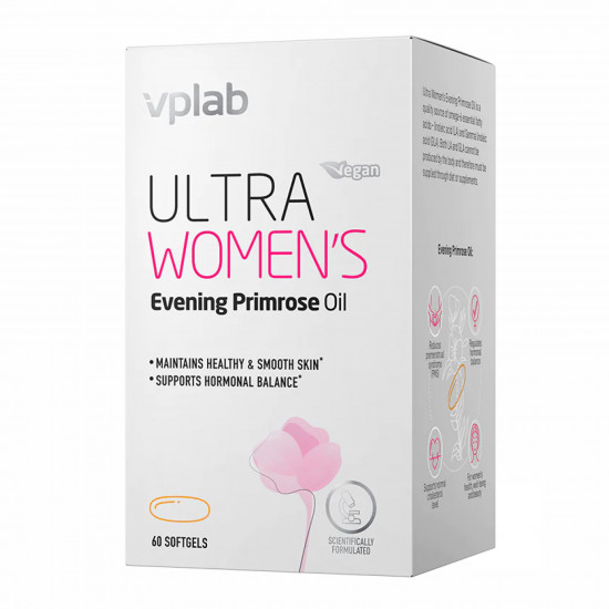 VPLab Ultra Women's Evening Primrose oil - 60 softgels (Пошкоджена банка) 2024-11-0140