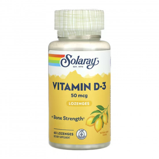 Solaray Vitamin D-3 50mcg - 60 lozenges 2023-10-6967
