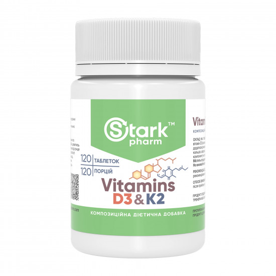 Stark Pharm Vitamin D3 & K2 - 120 tabs (Повреждена крышка) 2024-11-0192