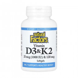 Vitamin D3 & K2 25 mcg (1000 IU) & 120 mcg - 120 softgels