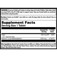 Folic Acid Methyl B-12 800mcg - 60 tabs Raspberry