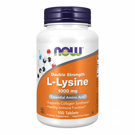 Now Foods L-Lysine 1000mg - 100 tabs (Повреждена банка) 2023-10-6986