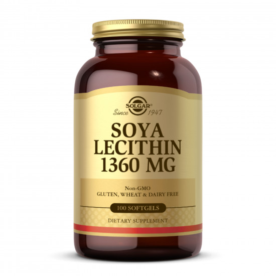 Solgar Lecithin 1360mg - 100 softgels 100-37-6765329-20