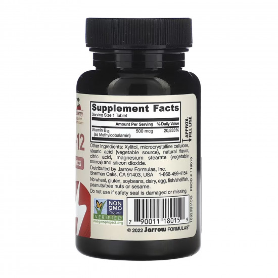 Jarrow Formulas Methyl B-12 Methylcobalamin 500 mcg - 100 tabs 2023-10-6200