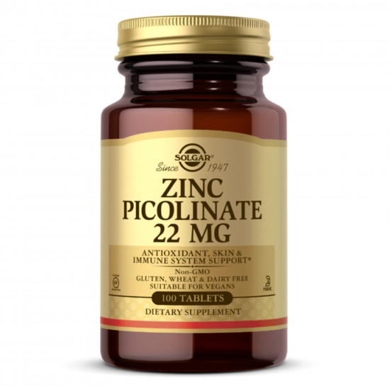 Solgar Zinc Picolinate 22 mg - 100 tab 100-97-2438284-20