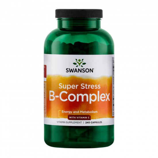 Swanson Super Stress B-Complex with Vitamin C - 240 caps 100-76-5144988-20 Swanson Super Stress B-Complex with Vitamin C - 240 caps 100-76-5144988-20