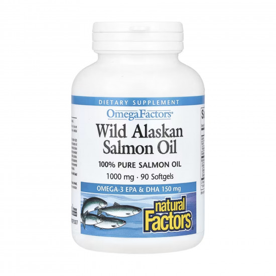 Natural Factors Wild Alaskan Salmon Oil 1000mg - 90 softgels 2023-10-5745