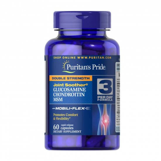 Puritans Pride Glucosamine Chondroitin MSM Double Strength - 60 Caplets 100-18-6397199-20