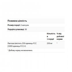 Lactase Enzyme 250mg - 60 softgels