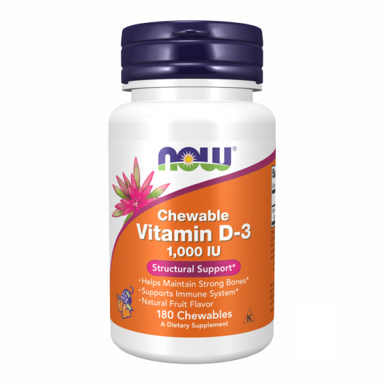 Now Foods VIT D-3 1000 IU Fruity Chew - 180 loz 2022-09-1183