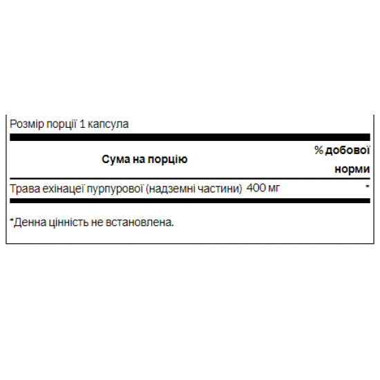 Swanson Echinacea 400 mg - 180 Caps 100-91-7326378-20