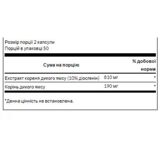 Swanson Full Spectrum Wild Yam 400mg - 60caps 100-27-8393439-20