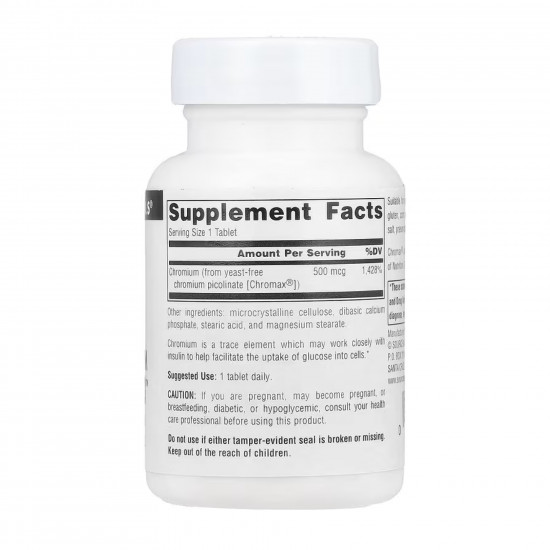 Source Naturals Ultra Chromium Picolinate 500™ 500 mcg - 60 tabs 2023-10-5116
