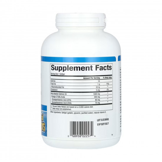 Natural Factors Wild Alaskan Salmon Oil 1000mg - 180 softgels 2023-10-5746
